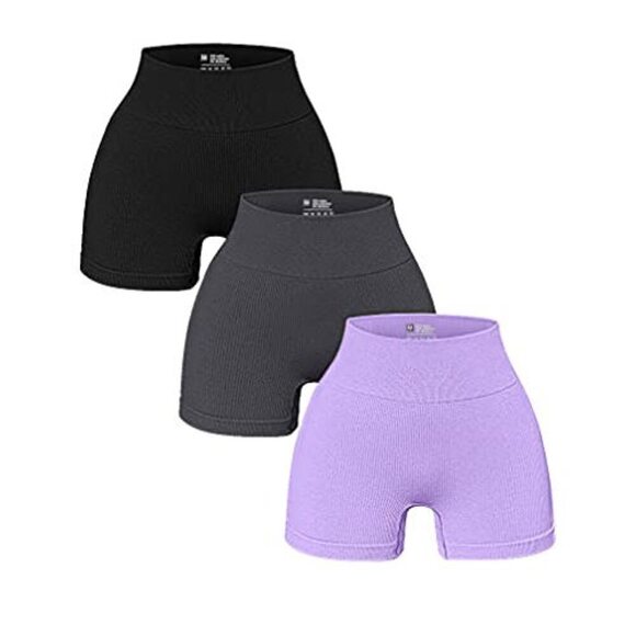 OQQ Women's Ribbed Seamless Workout Shorts - Picture 3 of 15